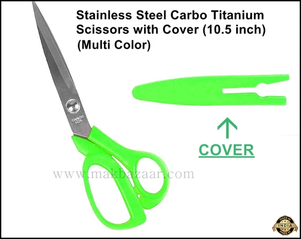 Stainless Steel Carbo Titanium Scissors (10.5 inch) (Multi Color) 